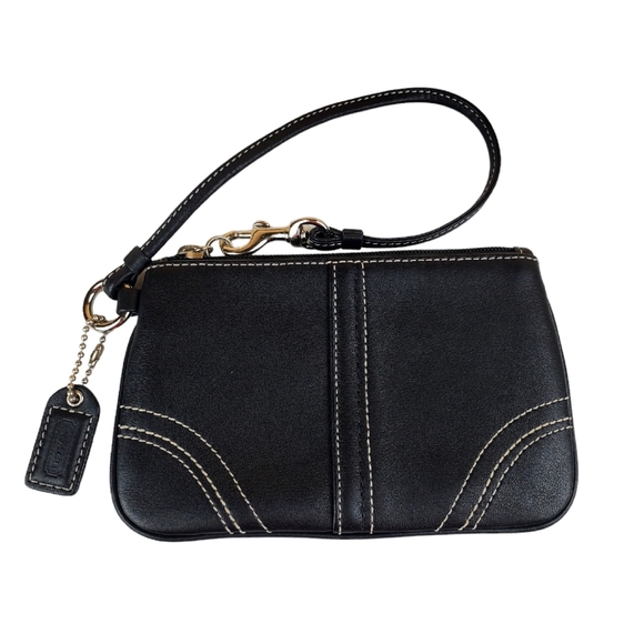 Coach Handbags - COACH Black Soft Leather Wristlet
